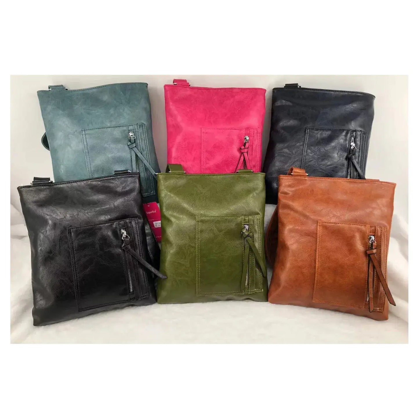 Superbia - Superbia Classic Front Pocket Messenger Bag Cross Body 9130: Green