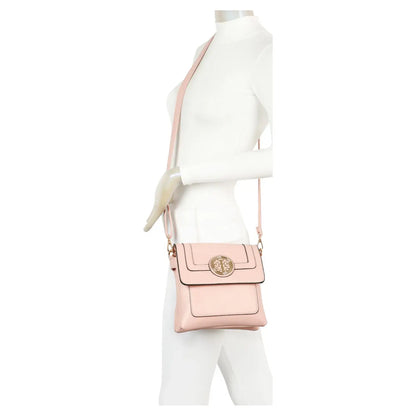 Small 3 Compartment Cross Body Bag Shoulder Bag- Cream