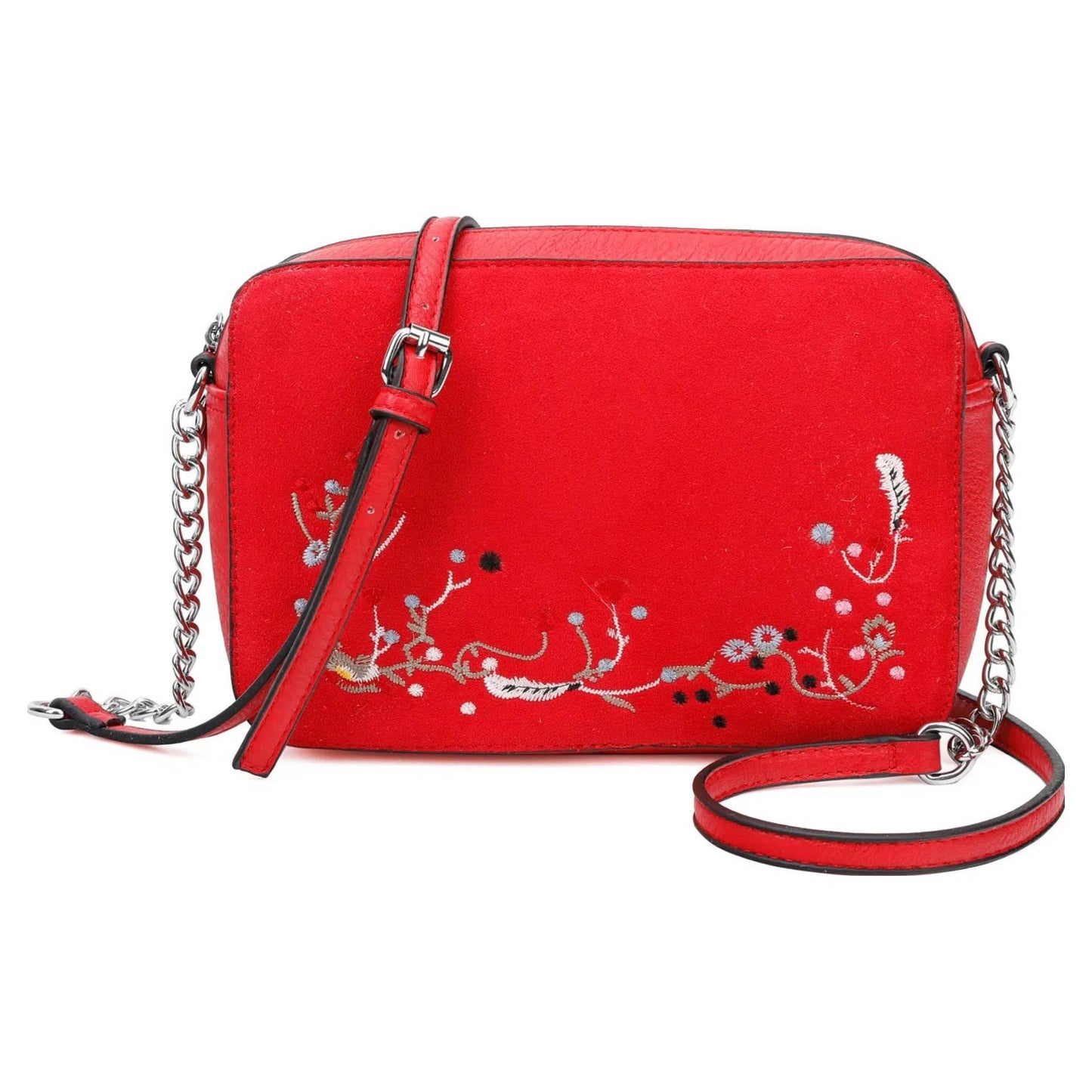 Superbia - Crossbody bag with embroidered details 5878: Red