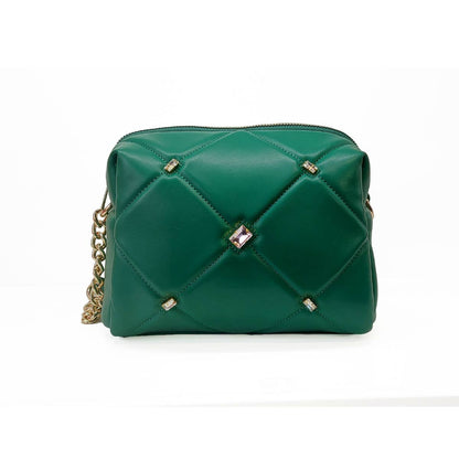 Crossbody with quilted check pattern and diamantes: Clay