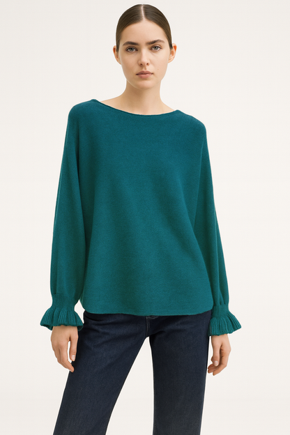 Lucy Sparks - Knit jumper with frill cuffs: Black