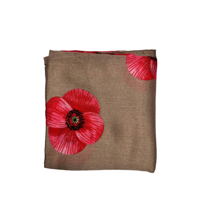 Lili Scarves - Poppy Printed Scarf: White